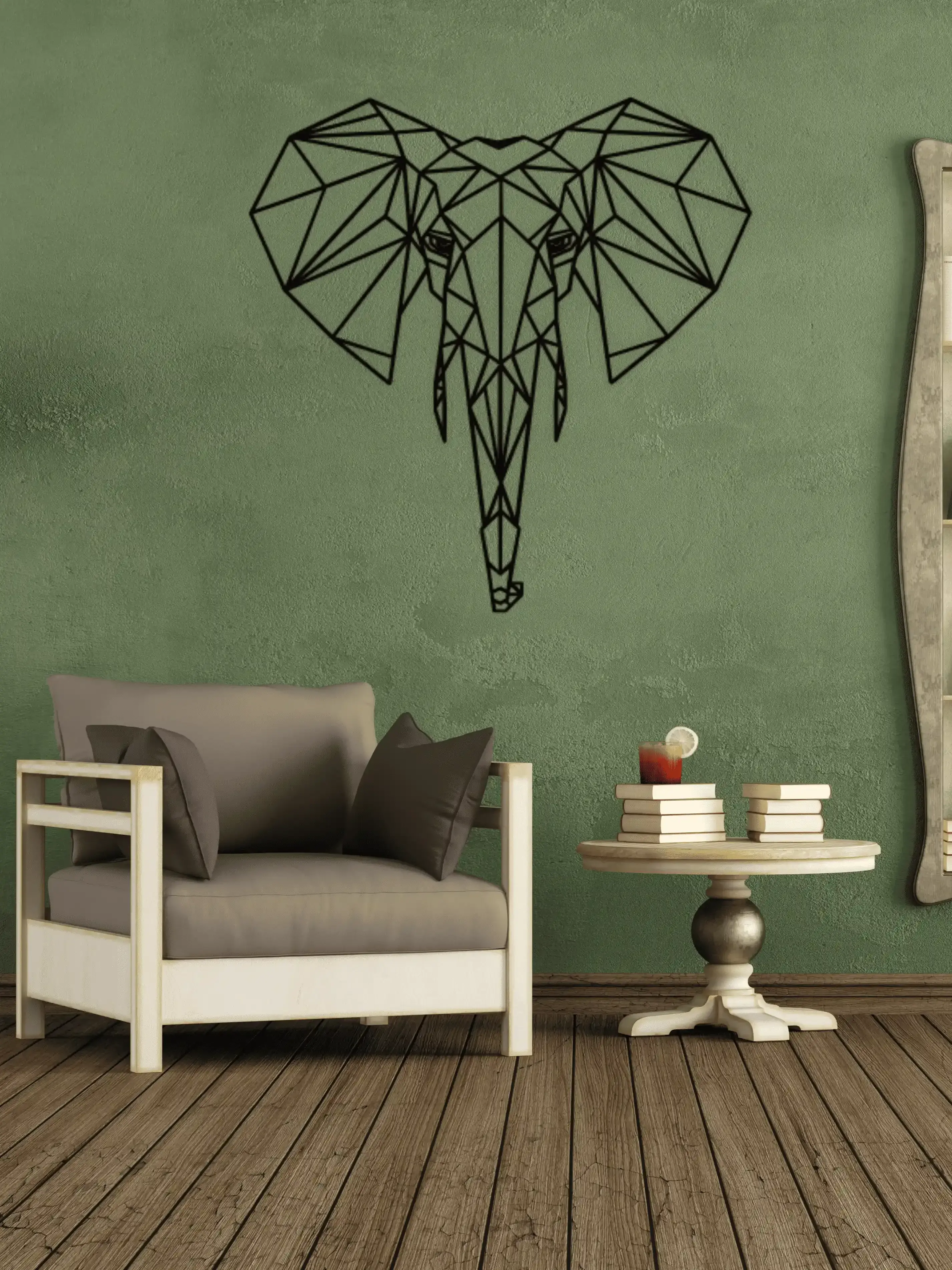 Geometric Elephant Wall Art - view 1