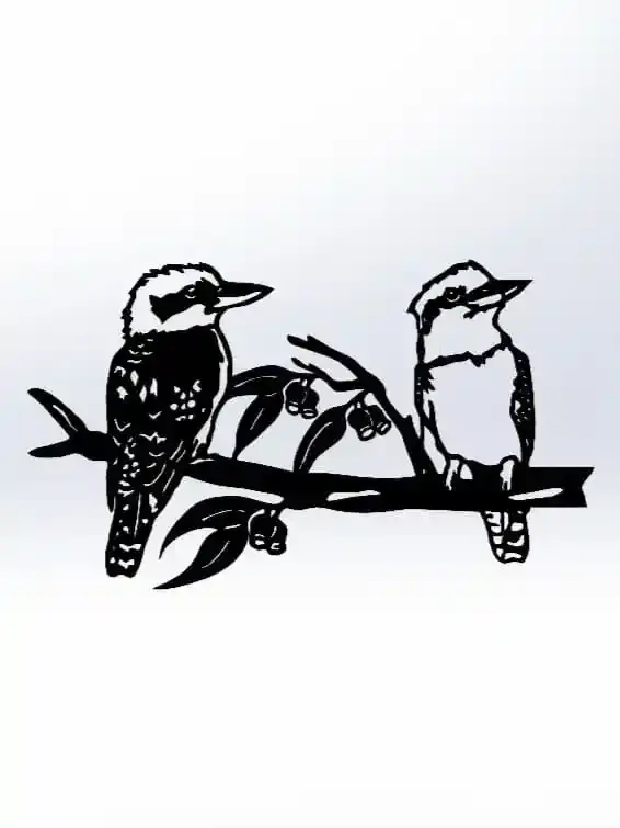 2 Kookaburras on a Branch - view 2